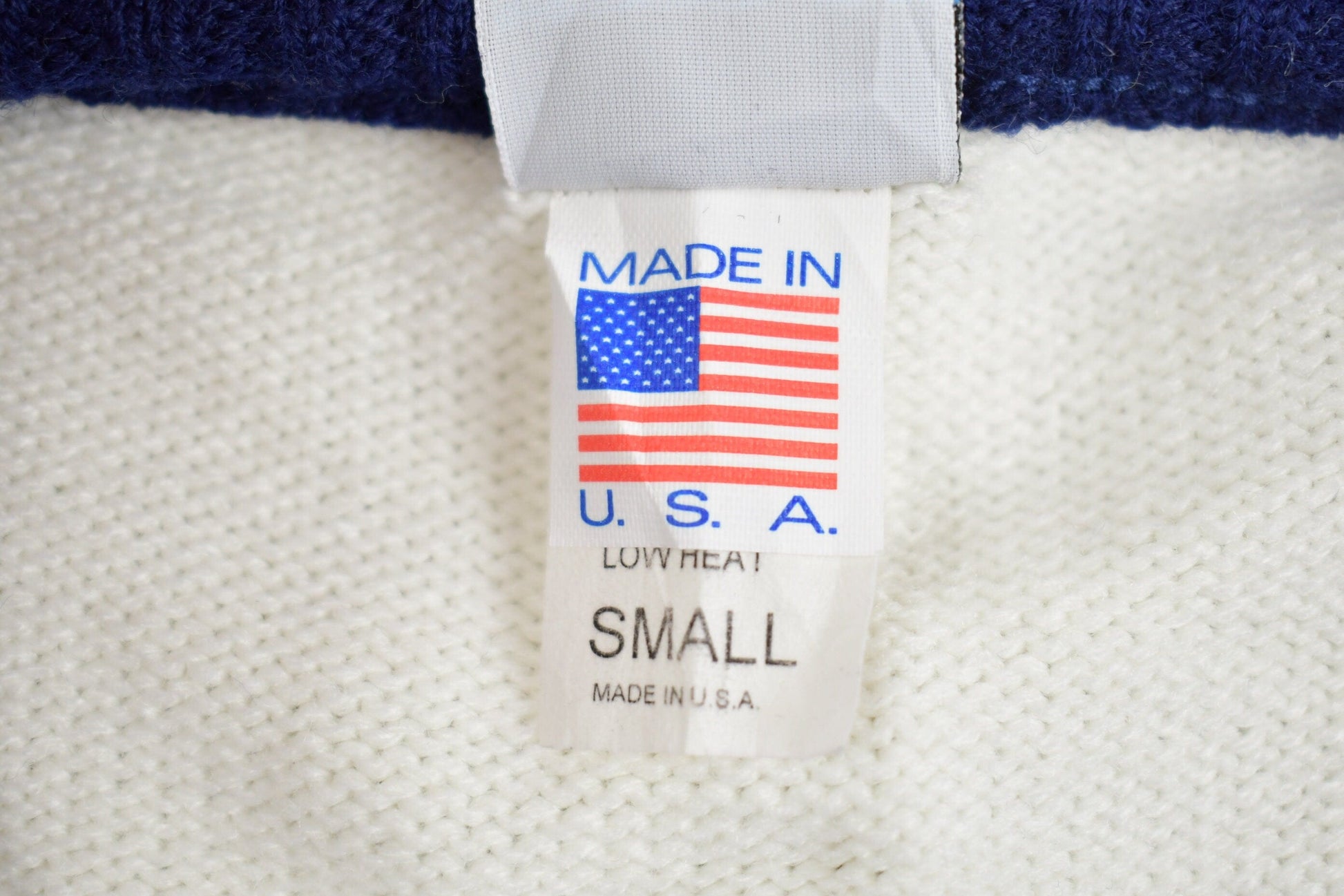 Vintage 1980s Varsity Sweater 'NHS' Knit V-Neck Sweater Men's Small from propervintagecanada