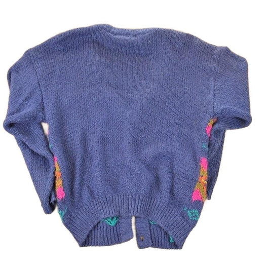 Vintage 1980s Victoria Jones Petites Abstract Knit Cardigan Sweater Women's S from propervintagecanada