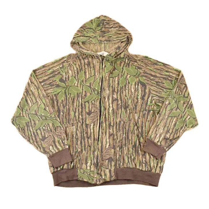 Vintage 1980s Walls Blizzard Pruf Realtree Camo Graphic Print Zip Up Hoodie Sweatshirt Mens L from propervintagecanada