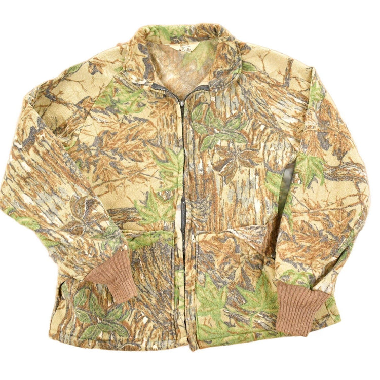 Vintage 1980s Walls Realtree Camo Fleece Outdoorsman Full Zip Sweater Mens M from propervintagecanada