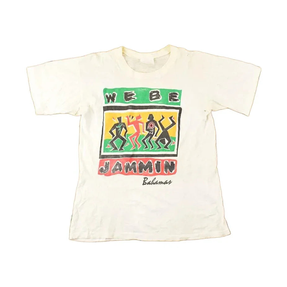 Vintage 1980s We Be Jammin Souvenir Jamaica Travel T-Shirt Men's S from propervintagecanada