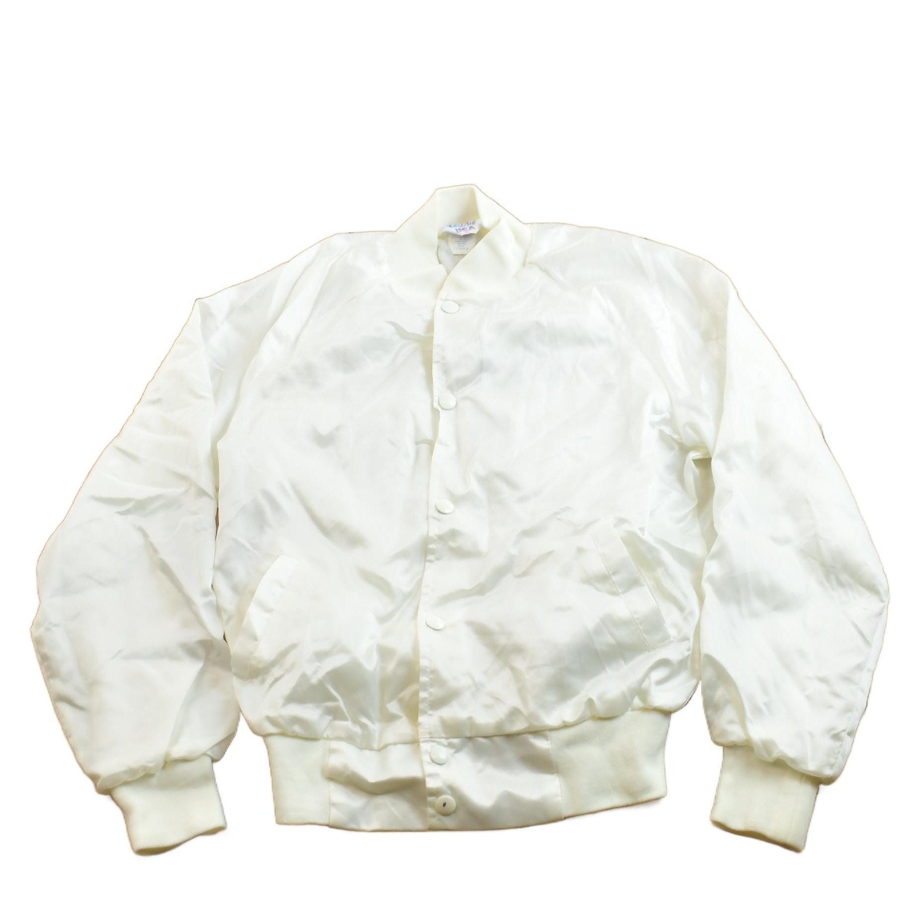 Vintage 1980s West Ark Satin Bomber Jacket Men's S from propervintagecanada