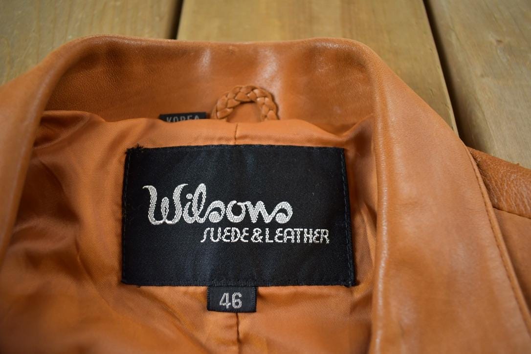 Vintage 1980s Wilson Suede & Leather Silk Lined Coat Men's L from propervintagecanada