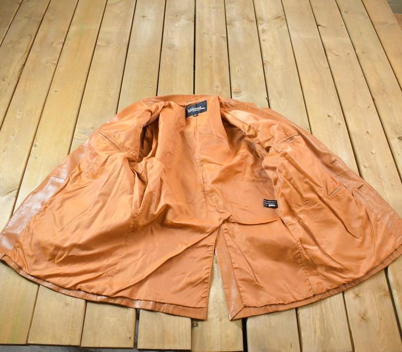 Vintage 1980s Wilson Suede & Leather Silk Lined Coat Men's L from propervintagecanada