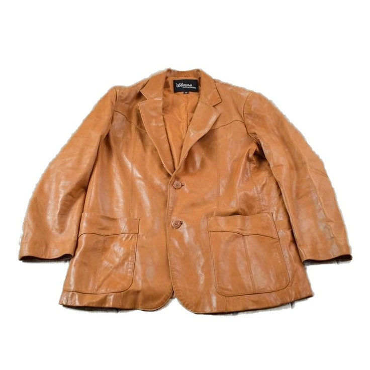 Vintage 1980s Wilson Suede & Leather Silk Lined Coat Men's L from propervintagecanada