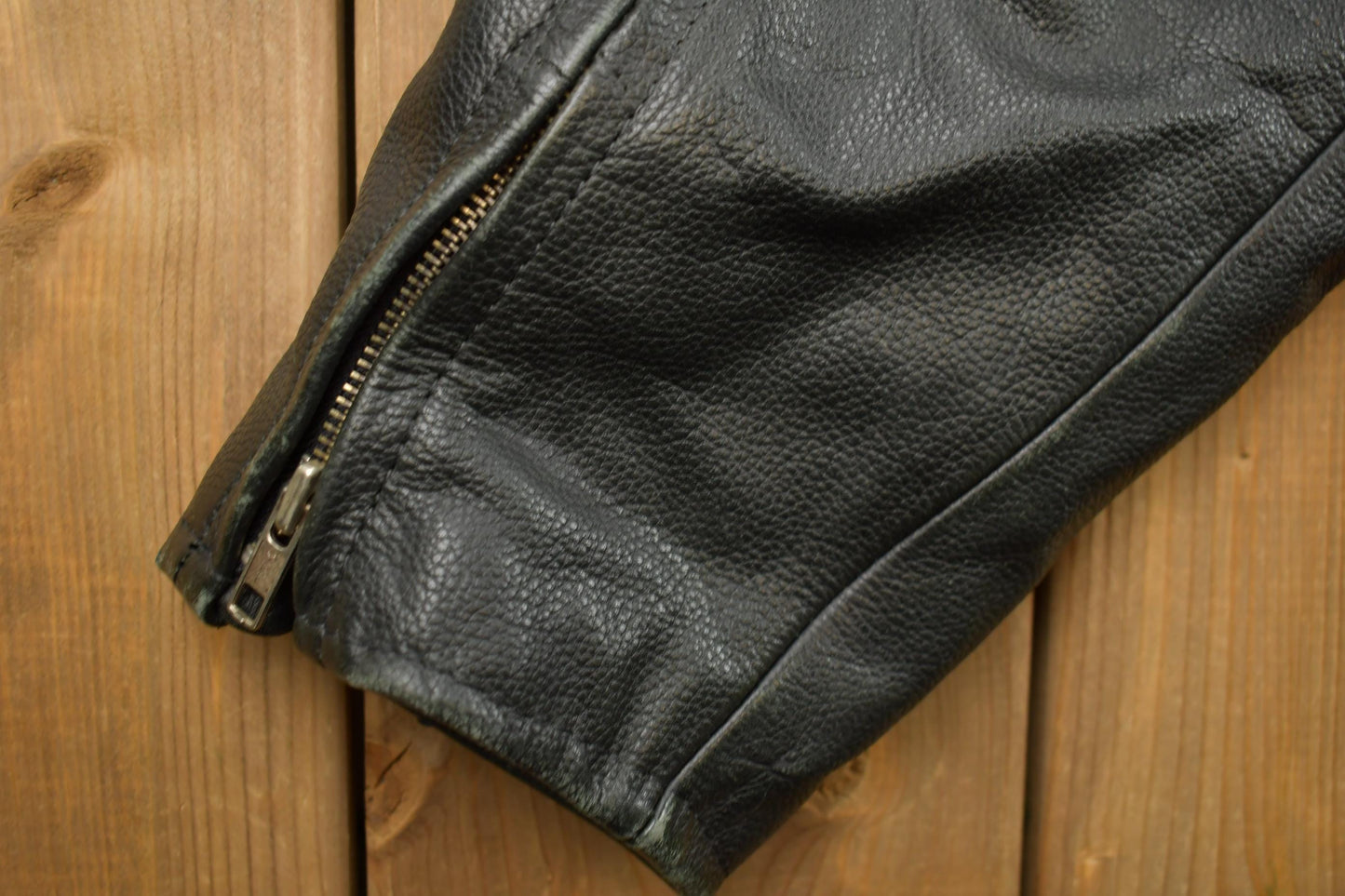 Vintage 1980s Womens Leather Braid Stud Biker Jacket from propervintagecanada