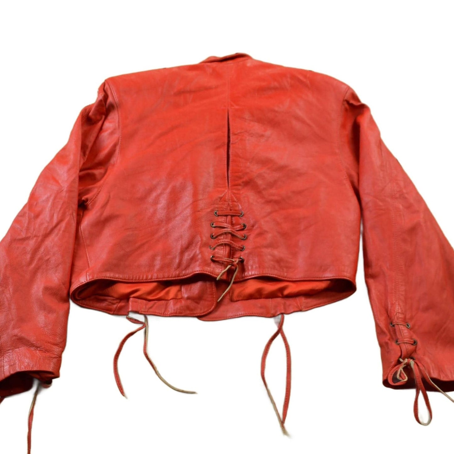 Vintage 1980s Womens Leather Braid Stud Biker Jacket Women's M from propervintagecanada
