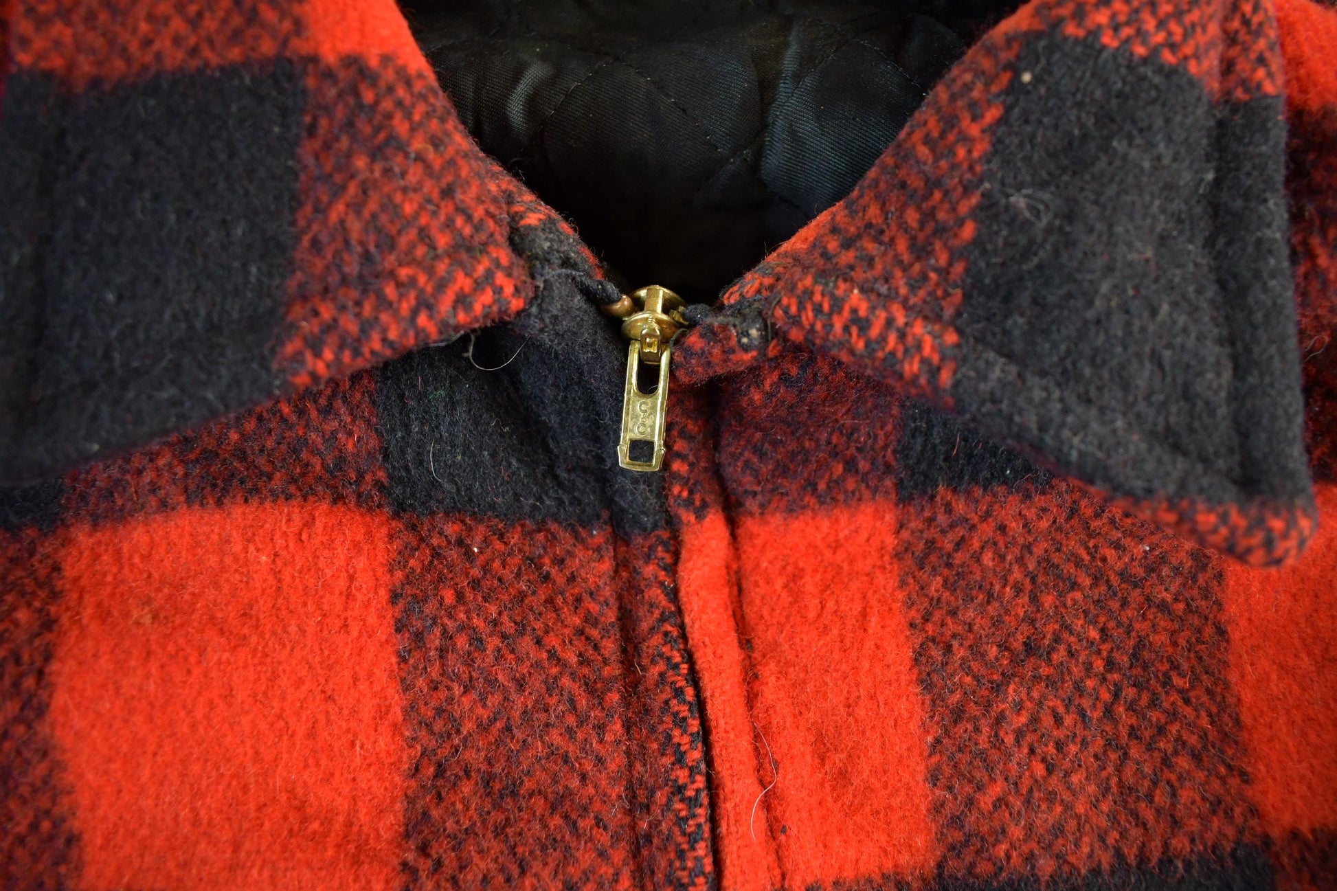 Vintage 1980s Wool Buffalo Plaid Button Up Shacket Men's XL from propervintagecanada