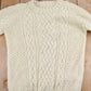 Vintage 1980s Wool Cable Knit Crewneck Sweater Men's Medium from propervintagecanada