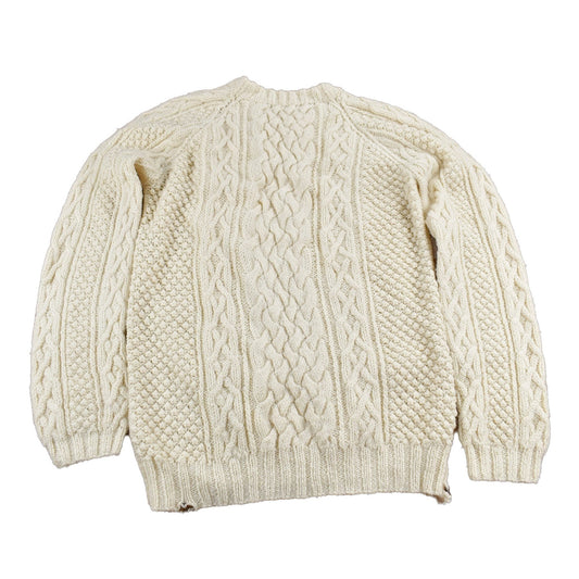 Vintage 1980s Wool Cable Knit Crewneck Sweater Men's Medium from propervintagecanada
