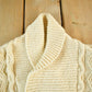 Vintage 1980s Wool Cable Knit Shawl Collar Sweater Women's Medium from propervintagecanada