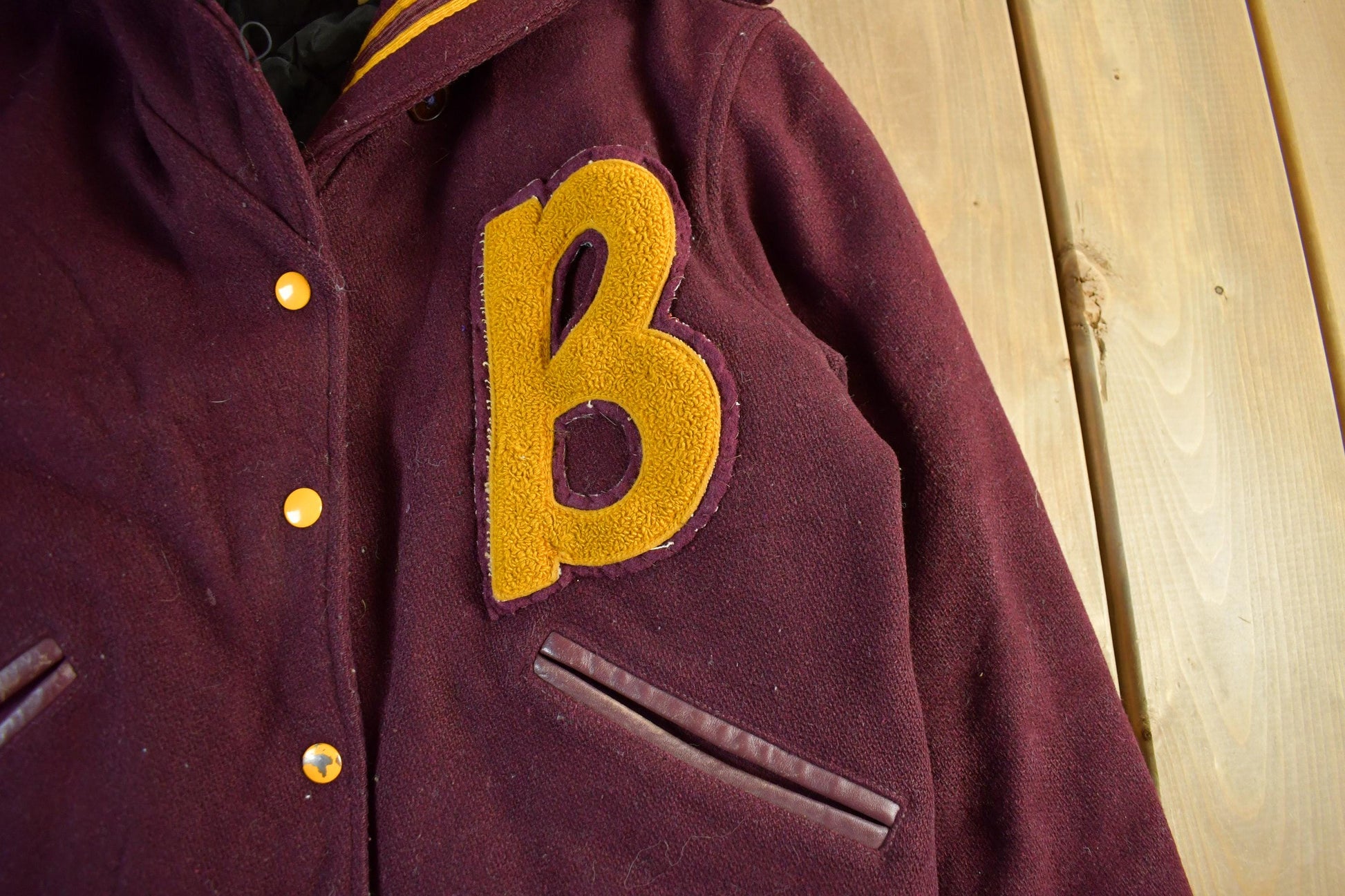 Vintage 1980s Wool Collegiate Varsity Jacket Youth M-L from propervintagecanada