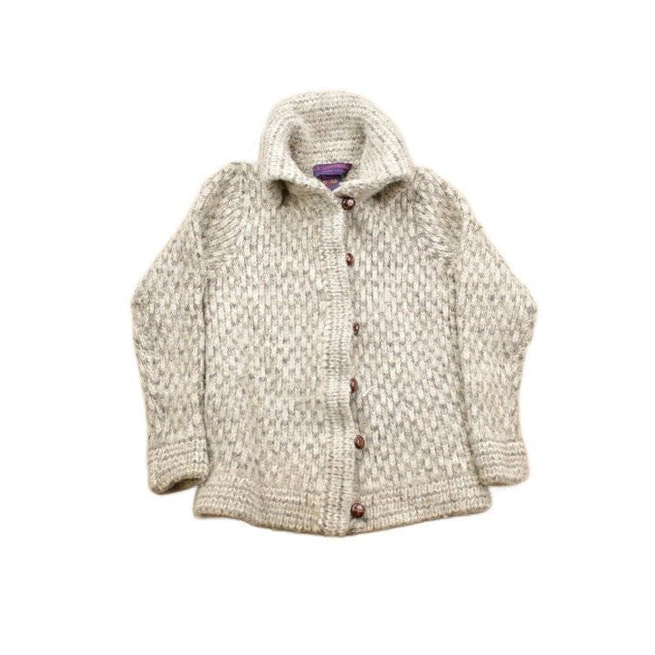 Vintage 1980s Wool Knit Button Up Sweater Men's Medium from propervintagecanada