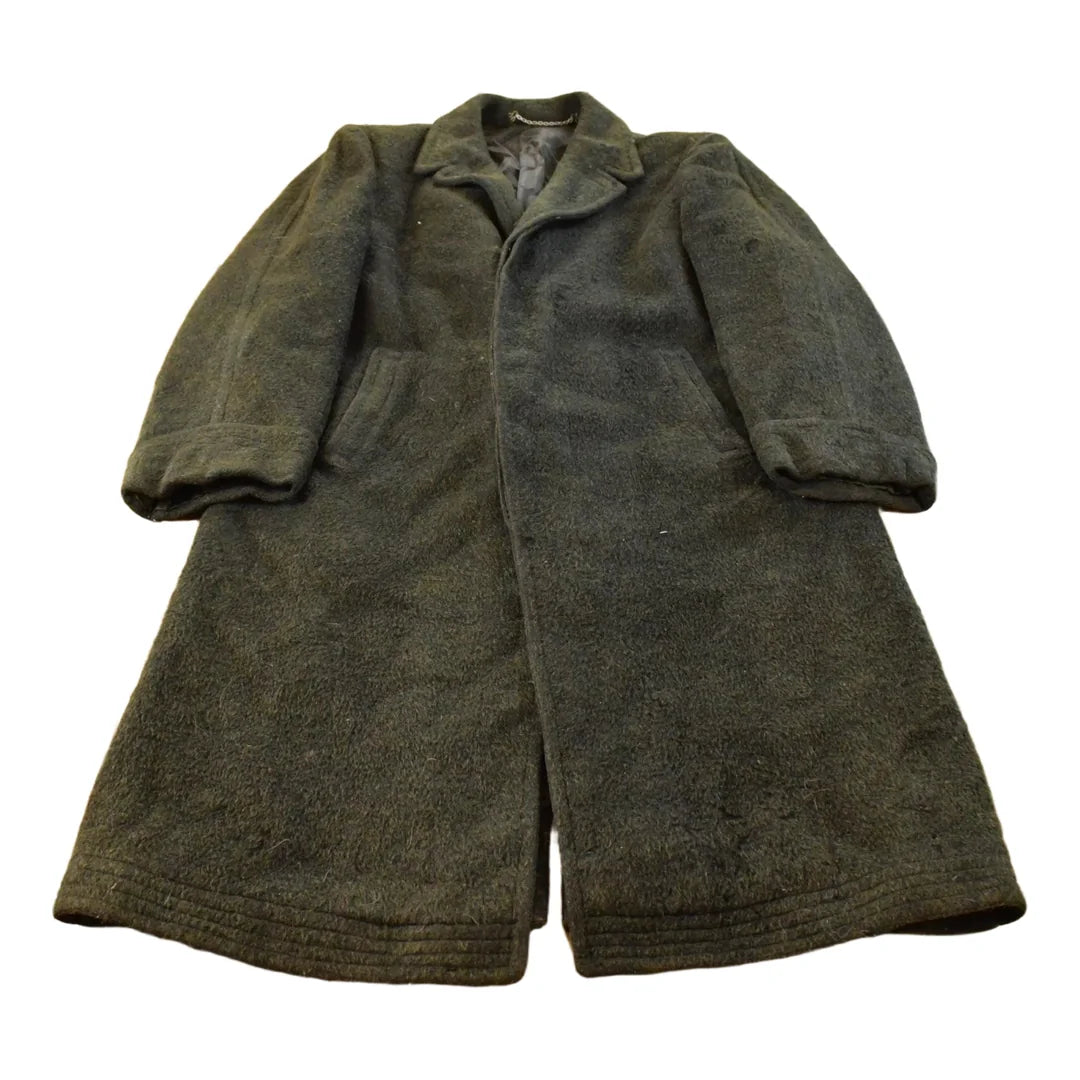 Vintage 1980s Wool Long Trench Coat Men's M / Full Length / Streetwear / Wool Trench Coat from propervintagecanada