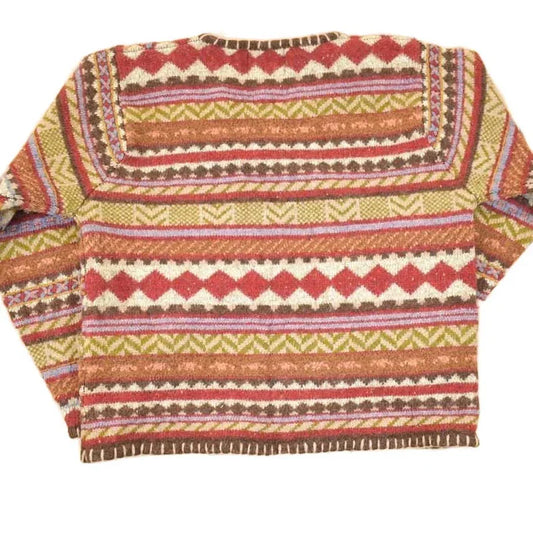 Vintage 1980s Woolrich Abstract Knit V Neck Sweater Women's S / 80s Knitted Sweatshirt / Vintage Preppy Knits from propervintagecanada