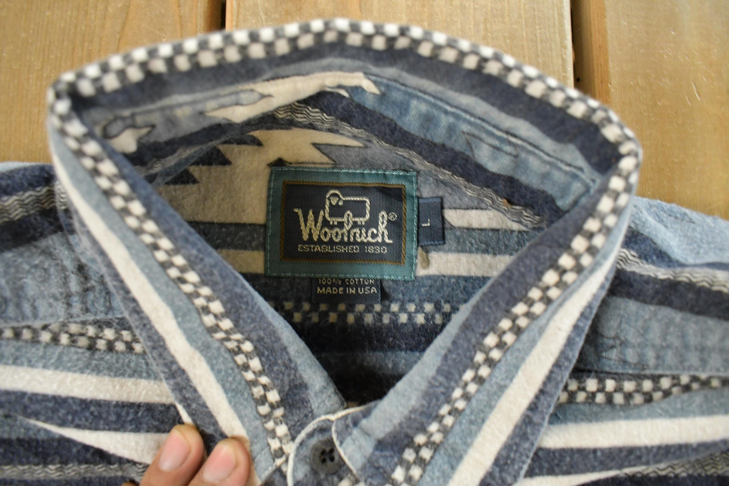 Vintage 1980s Woolrich Aztec Western Button Up Shirt Men's Large from propervintagecanada