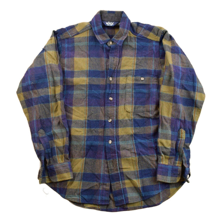Vintage 1980s Woolrich Blue Plaid Wool Shacket Men's Medium from propervintagecanada