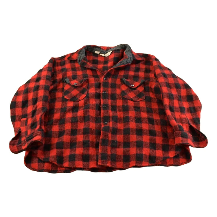 Vintage 1980s Woolrich Buffalo Plaid Flannel Button Up Shirt Men's 2XL from propervintagecanada
