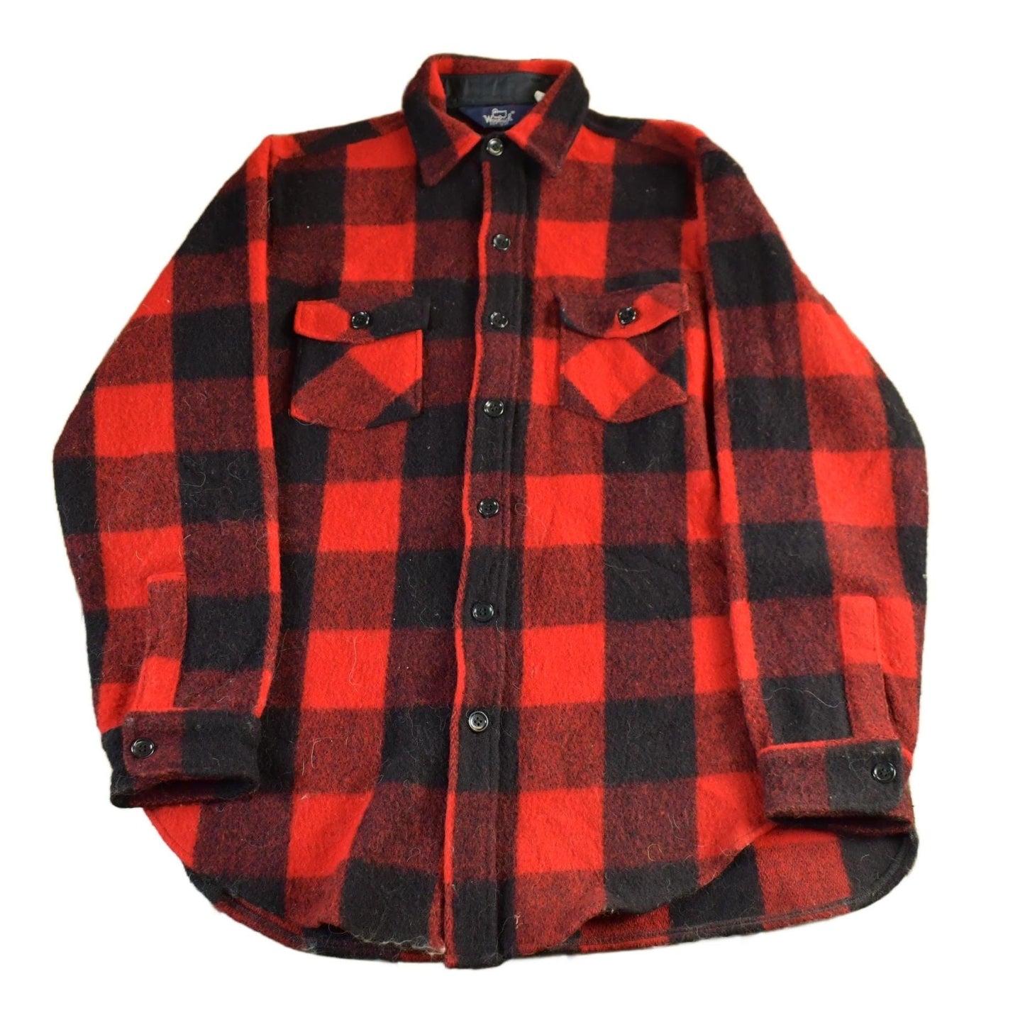 Vintage 1980s Woolrich Buffalo Plaid Flannel Button Up Shirt Men's Large from propervintagecanada