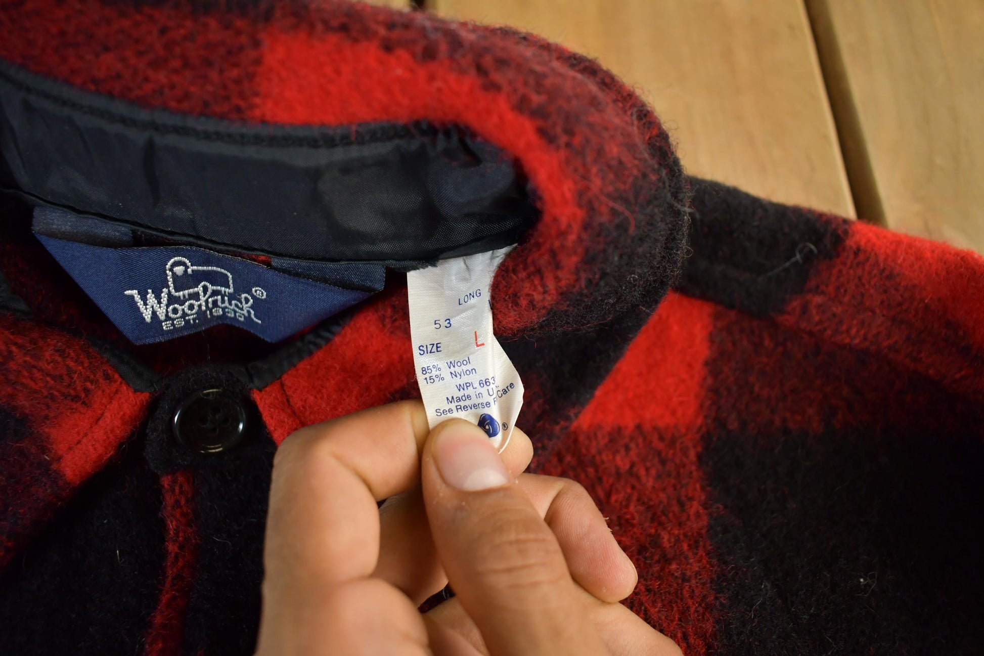 Vintage 1980s Woolrich Buffalo Plaid Flannel Button Up Shirt Men's Large from propervintagecanada