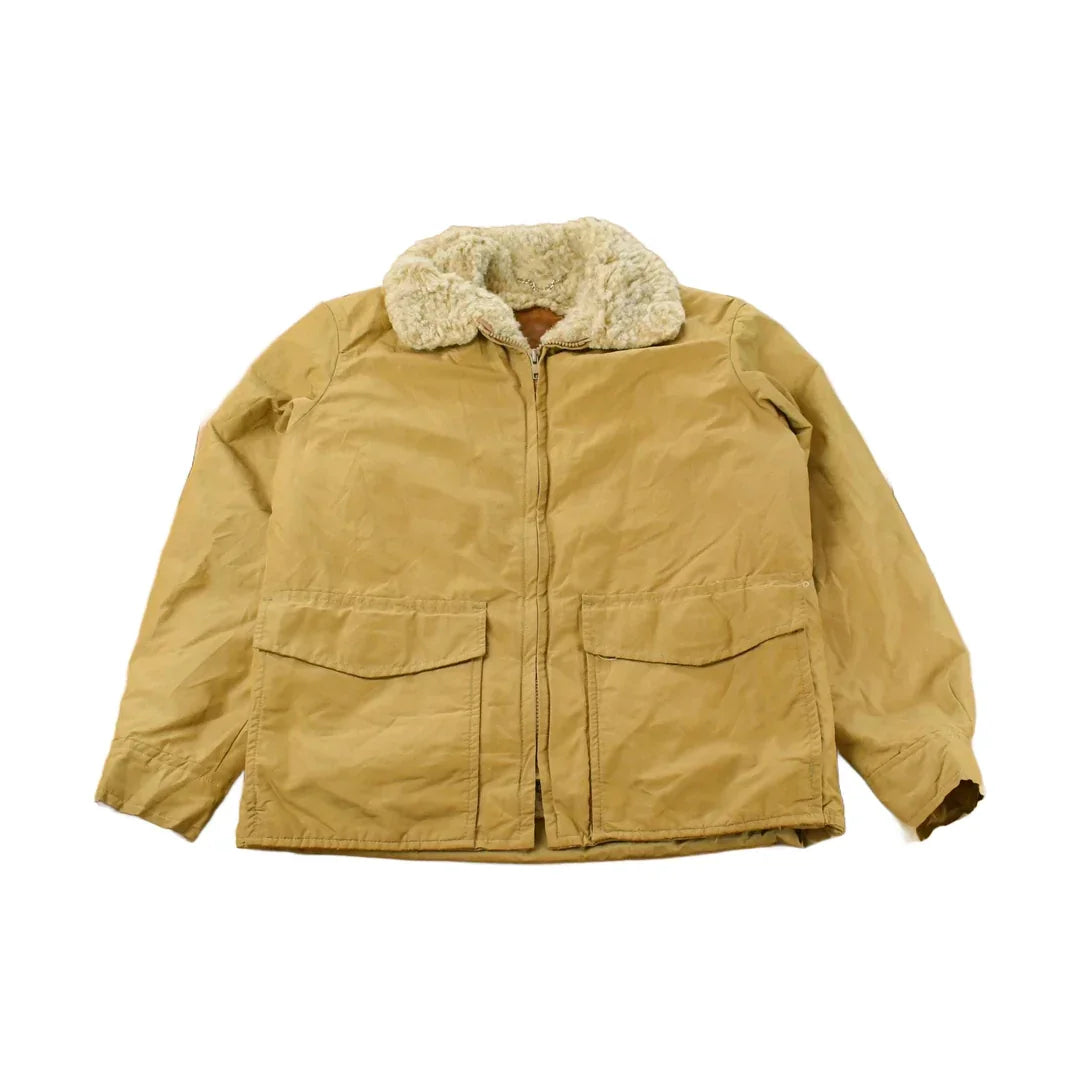 Vintage 1980s Woolrich Faux Fur Collar Jacket Men's Medium from propervintagecanada