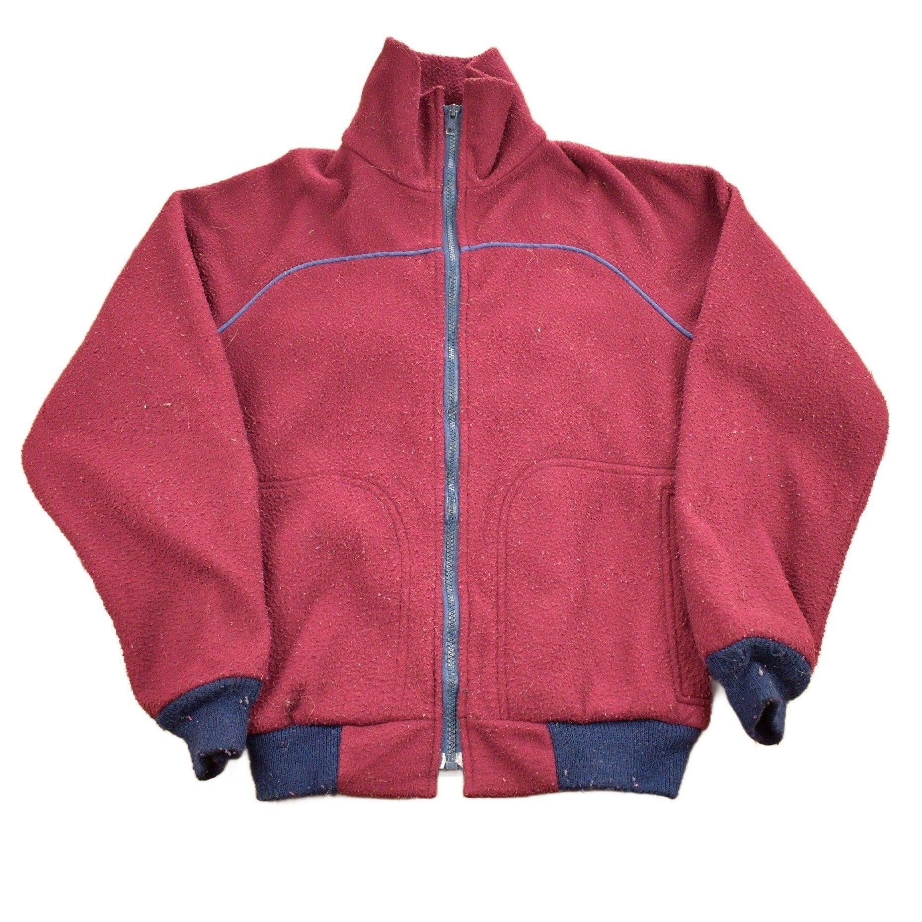 Vintage 1980s Woolrich Fleece Zip Up Sweater Men's Small from propervintagecanada