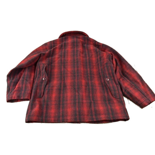 Vintage 1980s Woolrich Wool Buffalo Plaid Button Up Jacket Men's Large