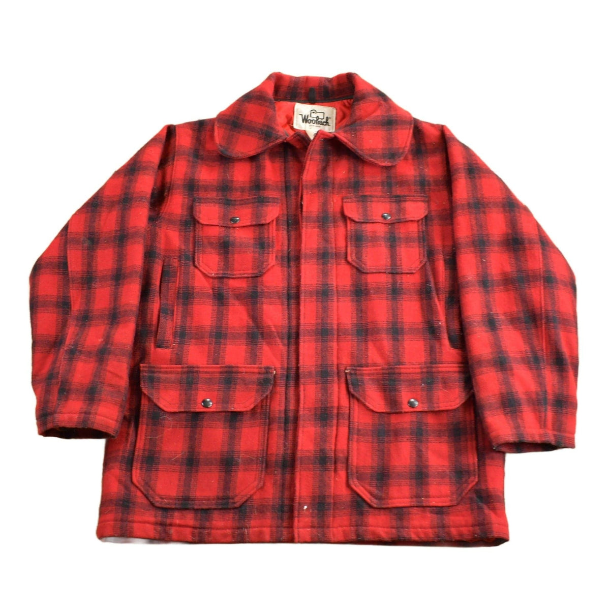 Vintage 1980s Woolrich Wool Buffalo Plaid Button Up Jacket Men's Medium from propervintagecanada