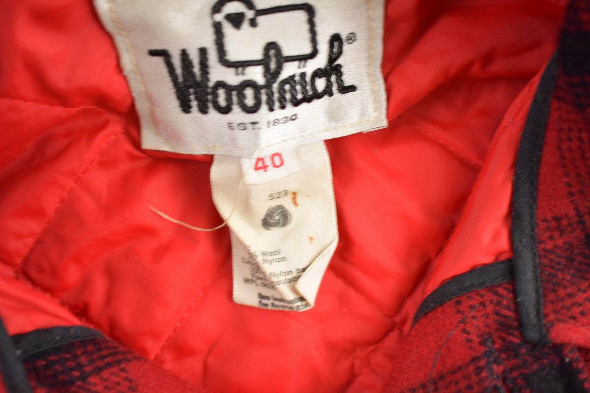 Vintage 1980s Woolrich Wool Buffalo Plaid Button Up Jacket Men's Medium from propervintagecanada