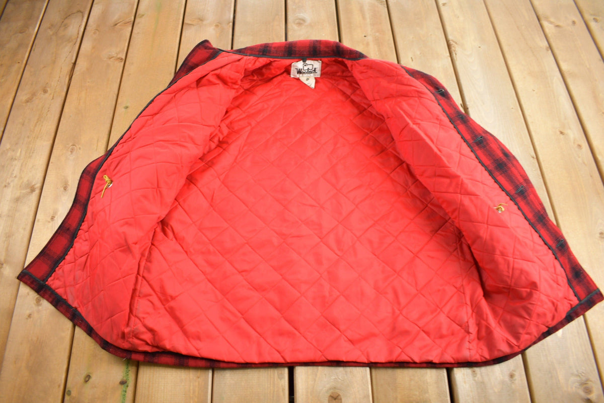 Vintage 1980s Woolrich Wool Buffalo Plaid Button Up Jacket Men's Medium from propervintagecanada