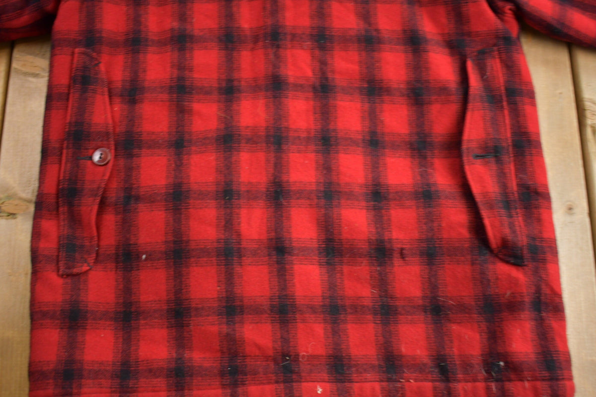 Vintage 1980s Woolrich Wool Buffalo Plaid Button Up Jacket Men's Medium from propervintagecanada