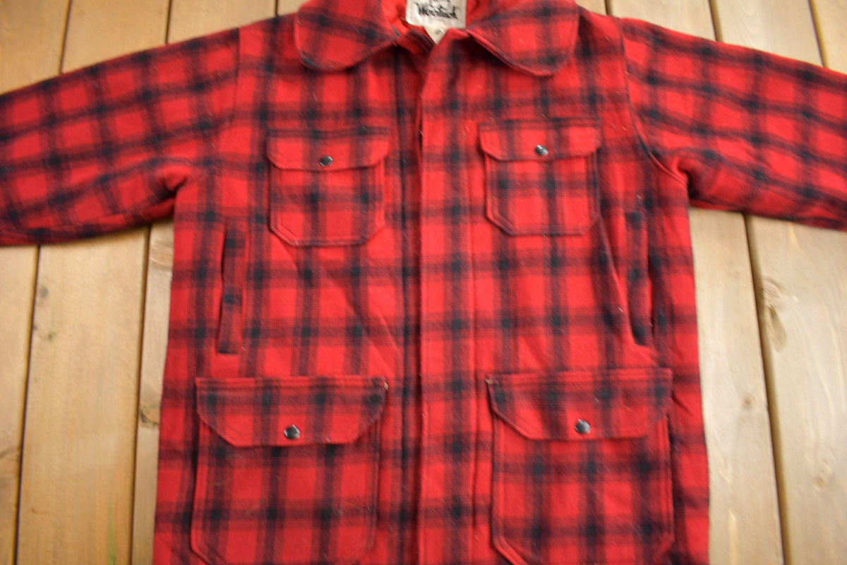 Vintage 1980s Woolrich Wool Buffalo Plaid Button Up Jacket Men's Medium from propervintagecanada