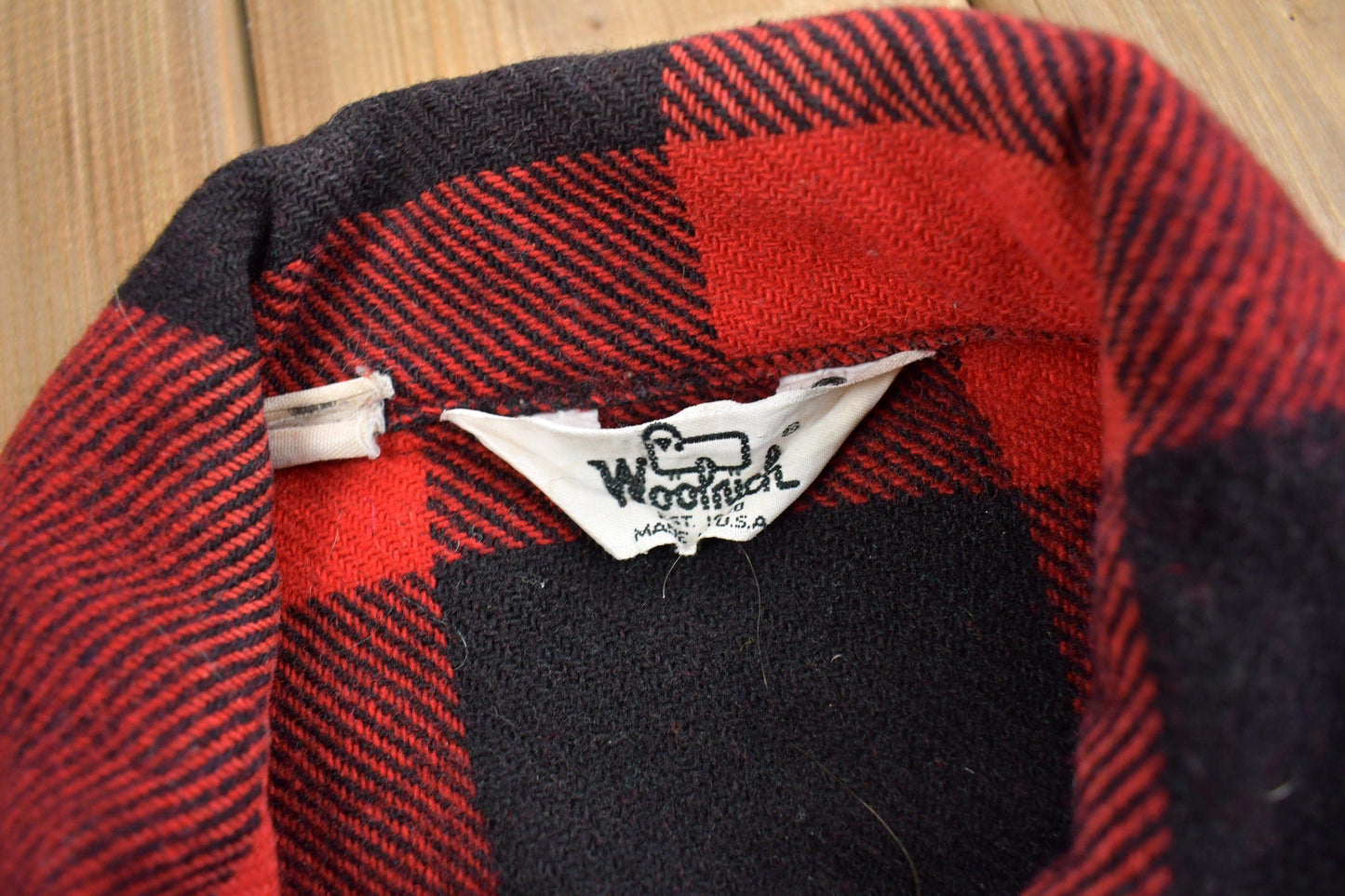 Vintage 1980s Woolrich Wool Buffalo Plaid Button Up Shacket Men's Large from propervintagecanada