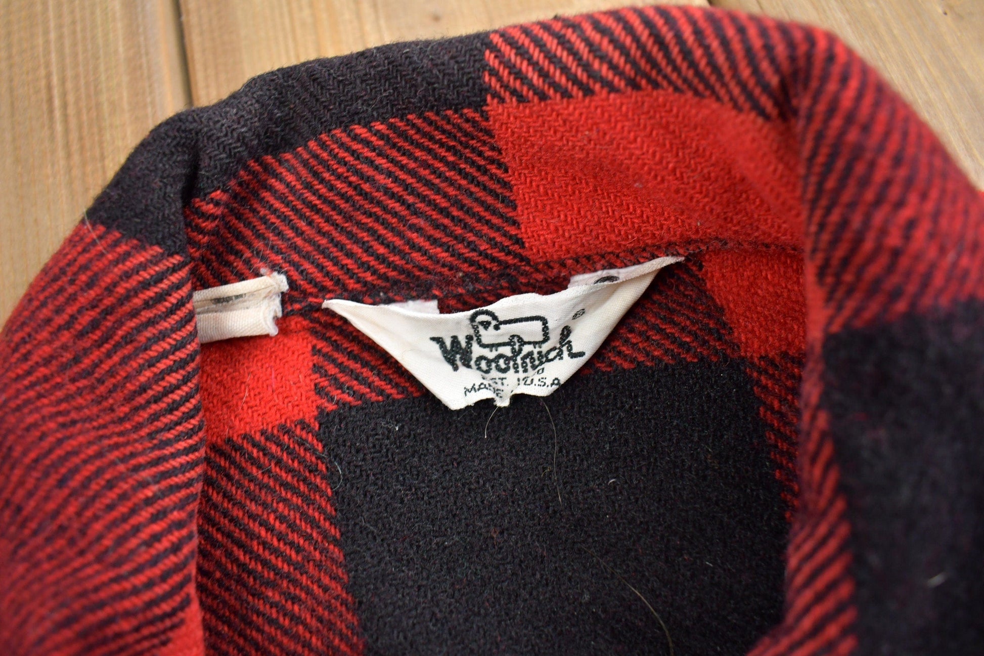 Vintage 1980s Woolrich Wool Buffalo Plaid Button Up Shacket Men's Large from propervintagecanada
