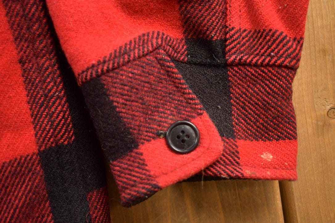 Vintage 1980s Woolrich Wool Plaid Zip Up Shacket Men's XL from propervintagecanada