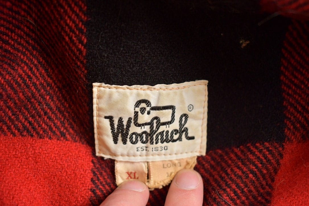 Vintage 1980s Woolrich Wool Plaid Zip Up Shacket Men's XL from propervintagecanada