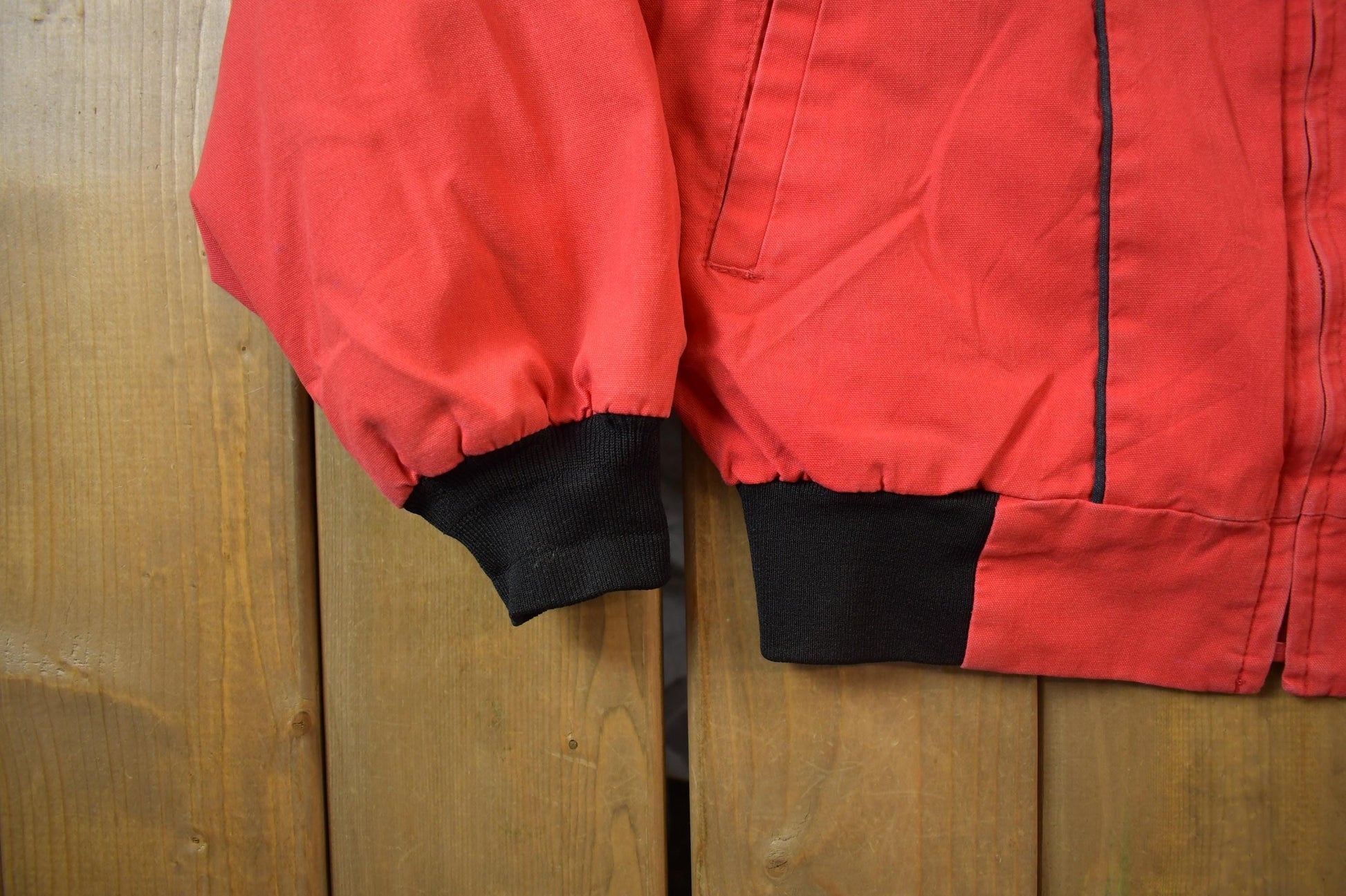 Vintage 1980s Workwear Bomber Jacket Aztec Print Men's XL from propervintagecanada