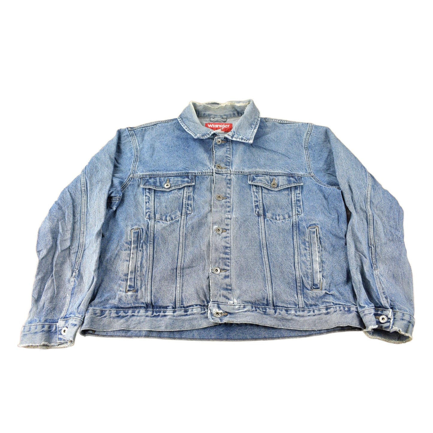 Vintage 1980s Wrangler Hero Light Wash Jean Jacket Men's 2XL from propervintagecanada