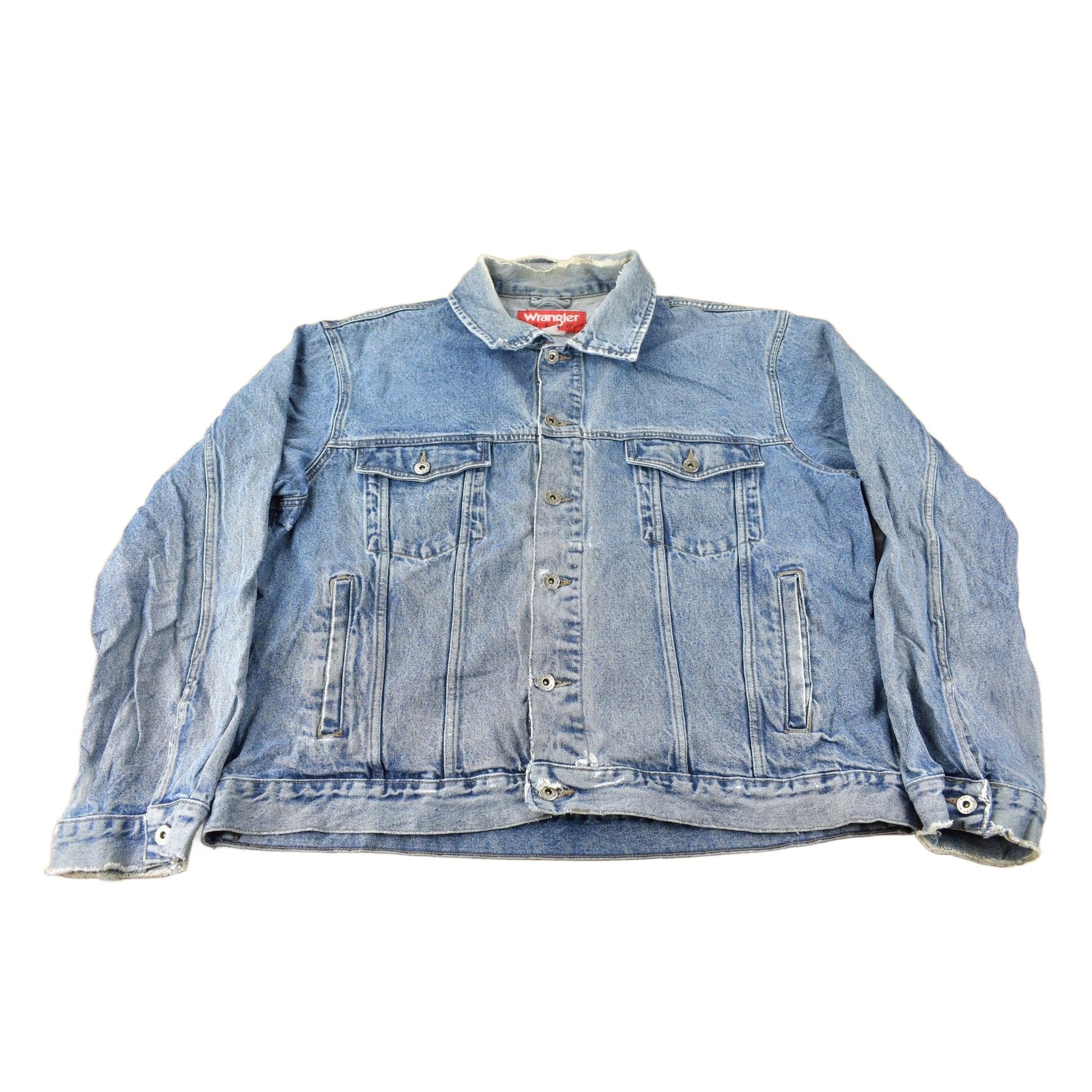Vintage 1980s Wrangler Hero Light Wash Jean Jacket Men's 2XL from propervintagecanada