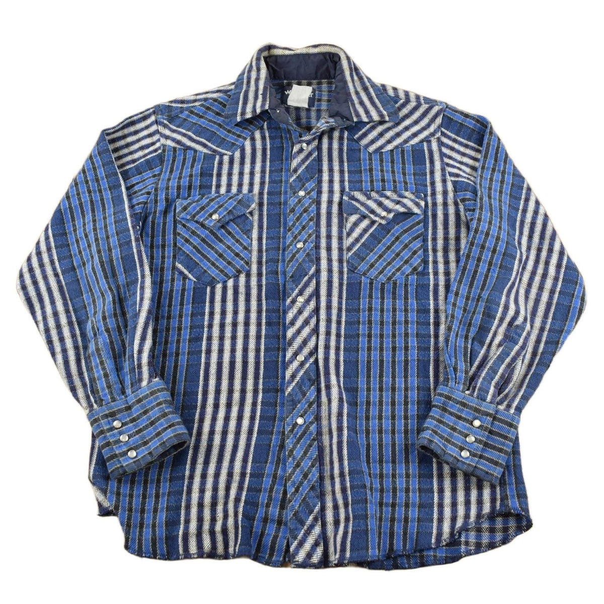 Vintage 1980s Wrangler Plaid Button Up Western Shirt Men's Medium from propervintagecanada