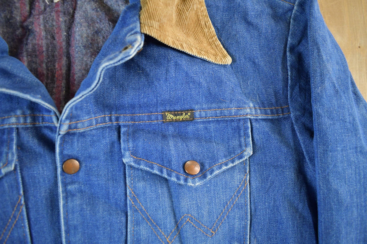 Vintage 1980s Wrangler Western Wear Blanket Lined Denim Jean Jacket Men's 44 Men's Medium from propervintagecanada