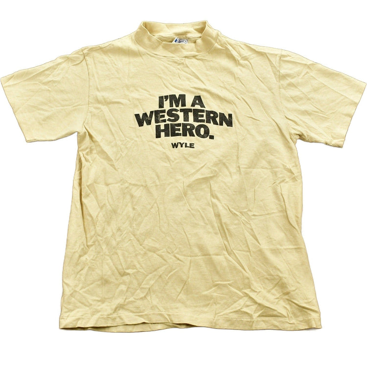 Vintage 1980s Wyle "I'm A Western Hero" T-Shirt Men's M from propervintagecanada