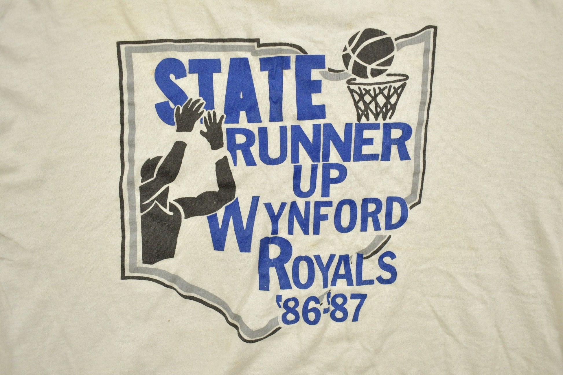 Vintage 1980s Wynford Royals Basketball Graphic T-Shirt Men's Medium from propervintagecanada