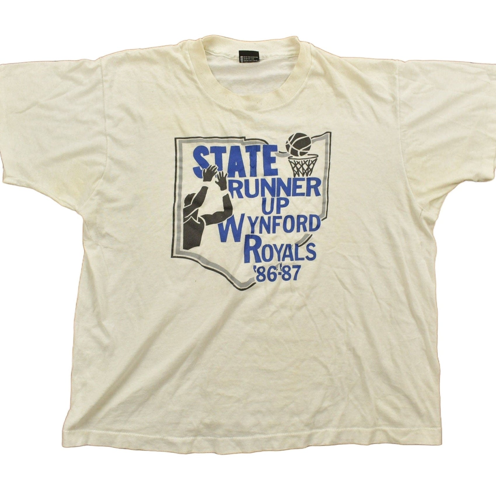 Vintage 1980s Wynford Royals Basketball Graphic T-Shirt Men's Medium from propervintagecanada