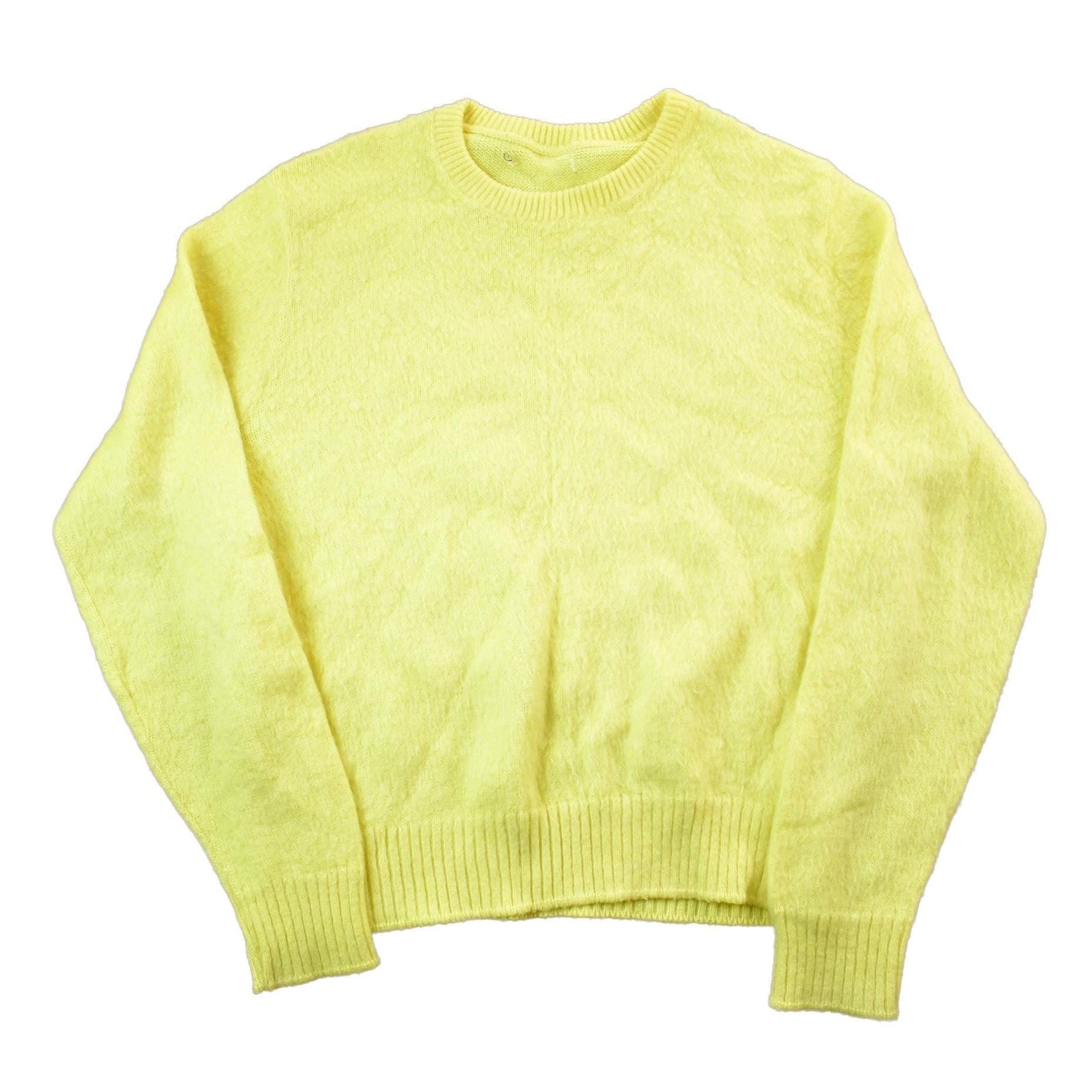 Vintage 1980s Yellow Mohair Wool Knit Sweater from propervintagecanada