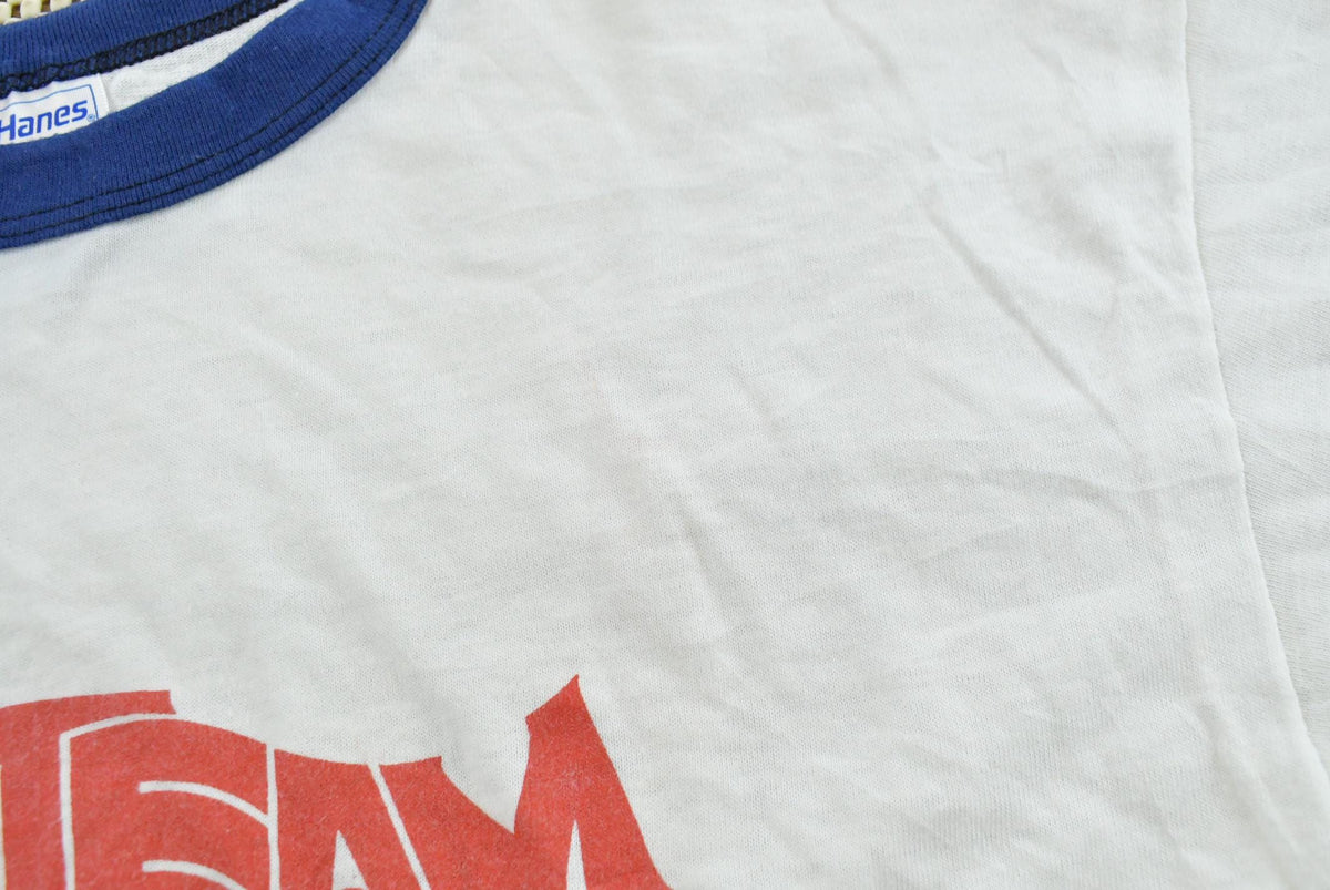 Vintage 1980s You Make It Happen Ringer T-Shirt Men's L from propervintagecanada