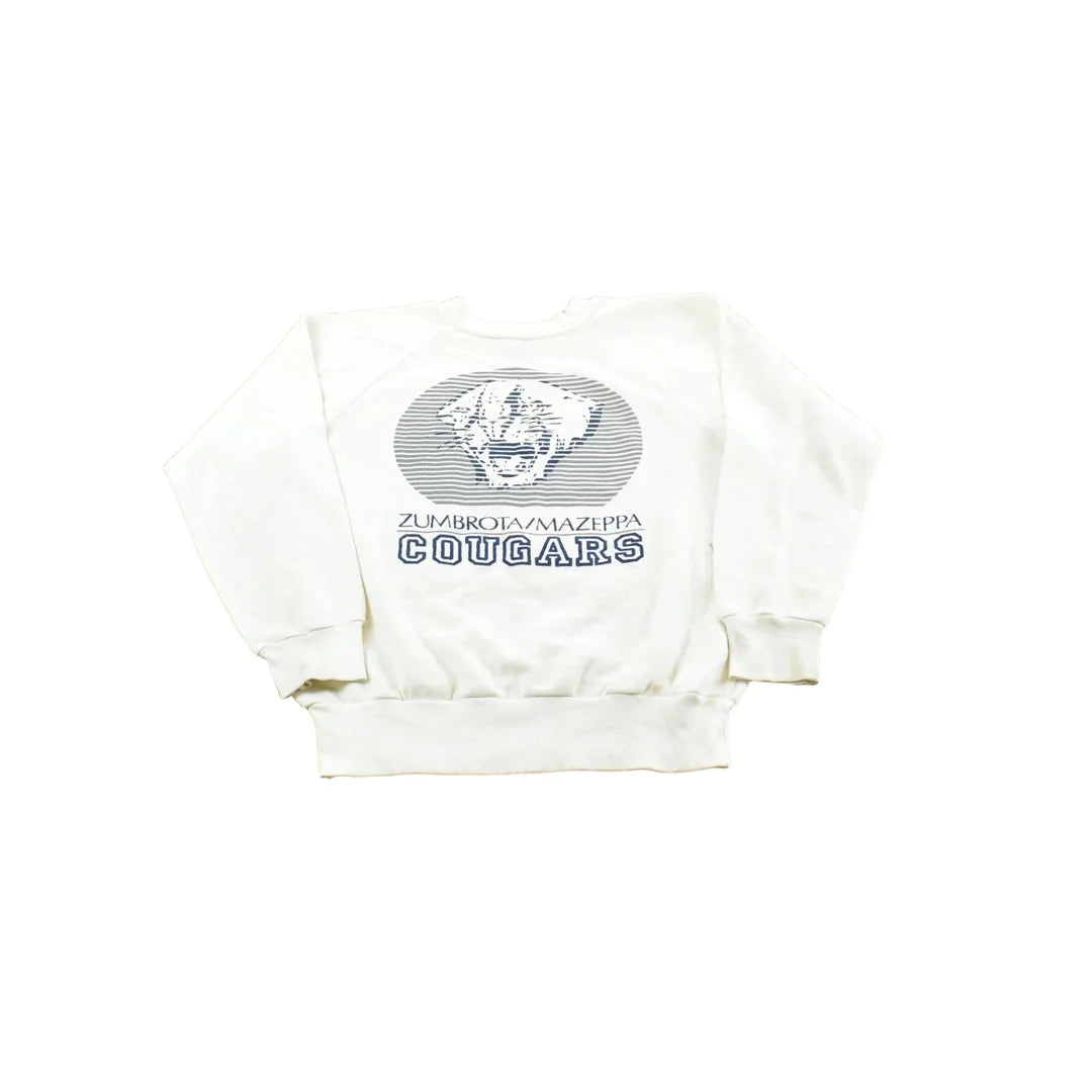 Vintage 1980s Zumbrota-Mazeepa Public School Cougars Crewneck Sweatshirt Youth S from propervintagecanada