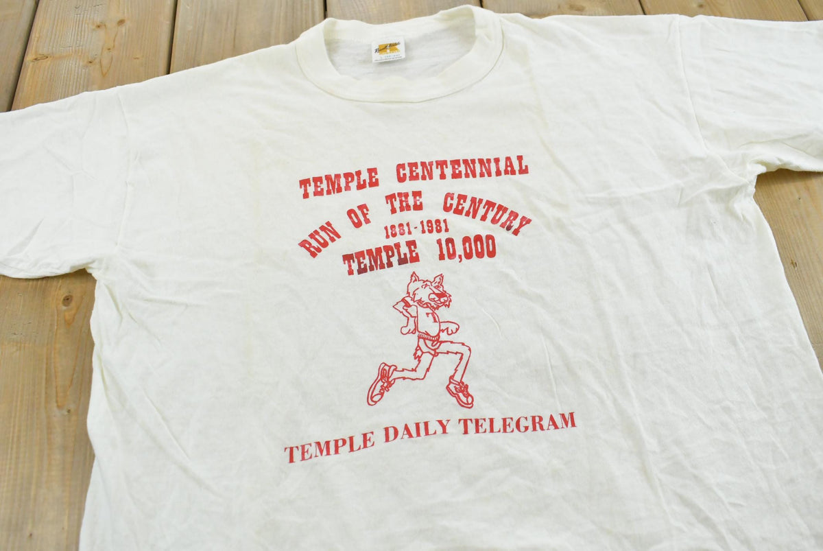Vintage 1981 Russell Athletic Temple Centennial Run of the Century T-Shirt Men's M from propervintagecanada