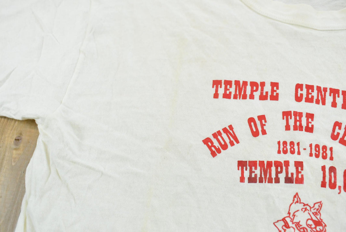 Vintage 1981 Russell Athletic Temple Centennial Run of the Century T-Shirt Men's M from propervintagecanada