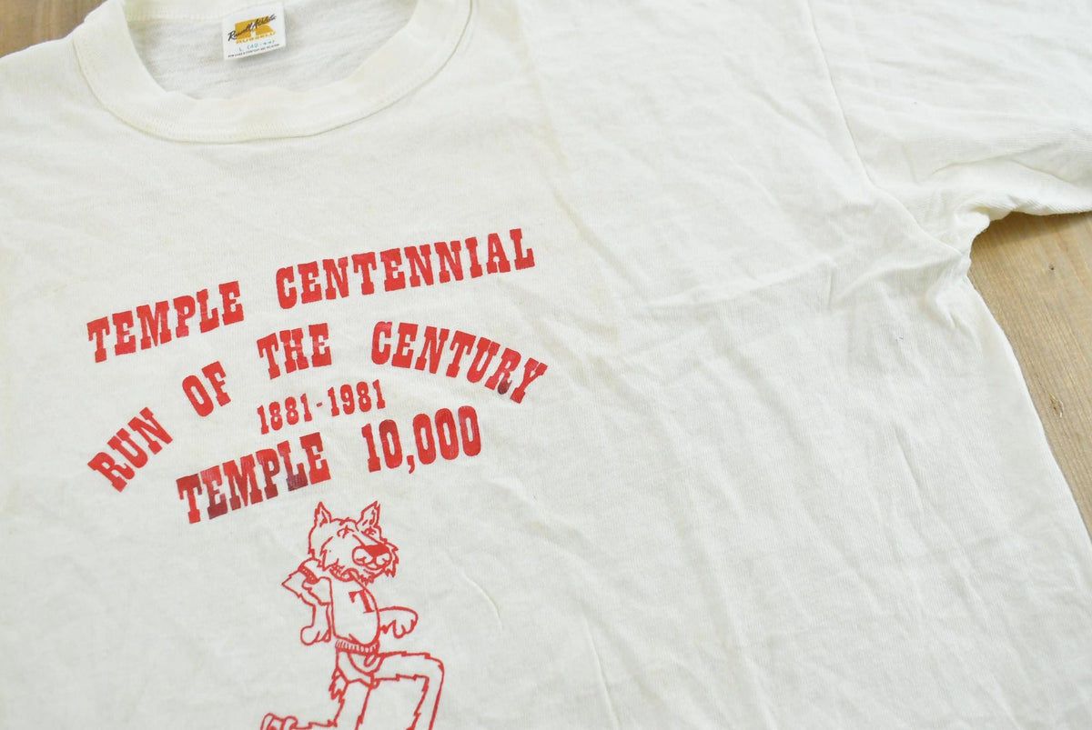 Vintage 1981 Russell Athletic Temple Centennial Run of the Century T-Shirt Men's M from propervintagecanada